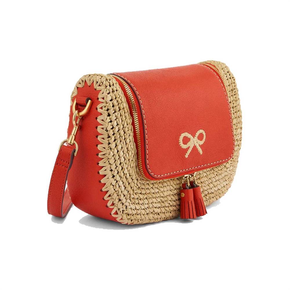 NEW ANYA HINDMARCH small vere soft satchel in flame red capra leather - Picture 2 of 3